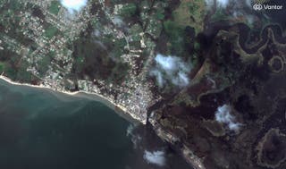 Slike pokazuju pregled Black Rivera, Jamajka, nakon uragana Melissa